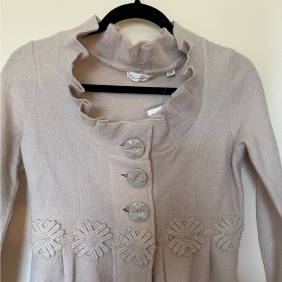 NWT Anthropologie Ivory Wool Alice in Autumn Jacket by Charlie & Robin in Size S - Picture 3 of 10